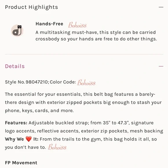 NEW Free People 3 Pocket Runner Belt Bag - Picture 5 of 12